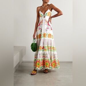 Farm Rio Embellished Floral Dress